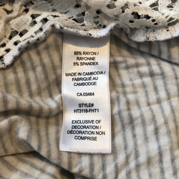 COPY - 2 for $15 Cute striped mixed media tunic tee shirt - Picture 6 of 10